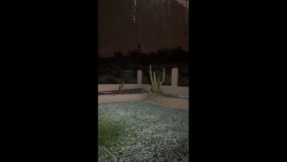 Severe thunderstorm with hail and lightning in Phoenix, Arizona, USA