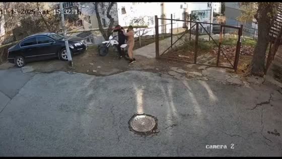 Woman attacks teenage pit biker in Yalta, Russia