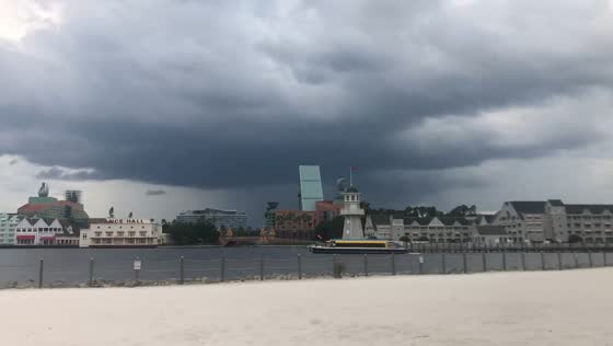Dark storm cloud builds over Lake Buena Vista, Florida
