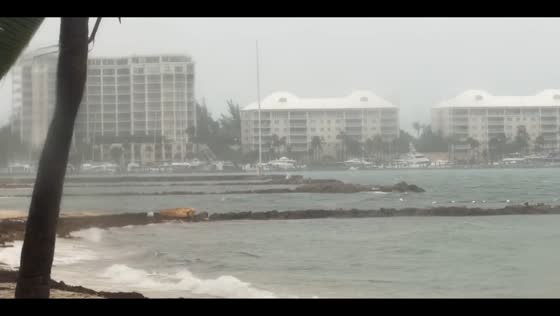 Driving through Nassau ahead of Tropical Depression Nine in New Providence, Bahamas
