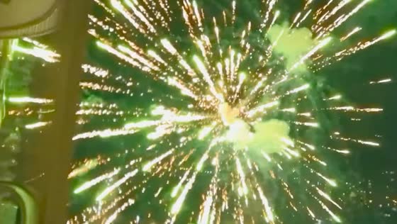 Fireworks from an up-close angle in Guangxi, China
