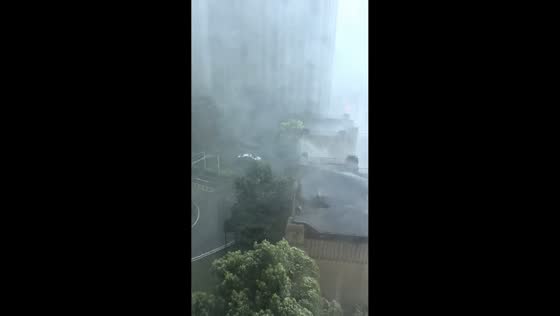 Torrential storm engulfs Hefei with blinding rain and strong winds in Anhui, China