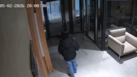 Ceiling slab collapses near man and dog in Kazan, Russia
