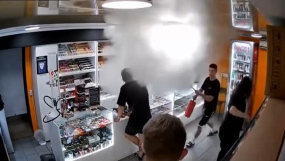 Prankster's fire extinguisher chaos engulfs Simferopol store causing disruption