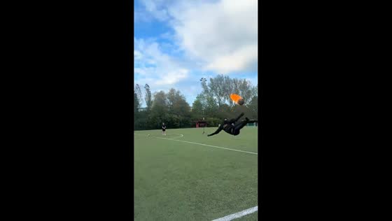 Fiery football challenge sparks thrilling moment in Sweden