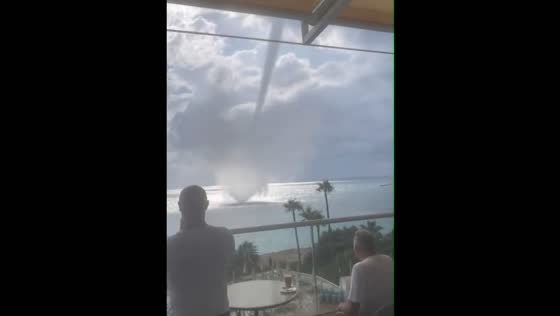 iant waterspout forms along Ayia Napa coastline in Cyprus