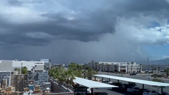 Approaching rainstorm over Las Vegas, USA