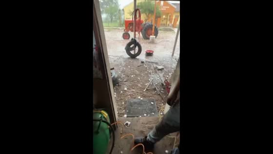 Severe hailstorm hits in Santiago del Estero, Argentina