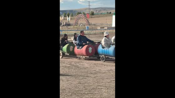 Barrel train rider bounces after wheel comes off in Inner Mongolia, China
