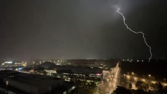 Severe thunderstorms strike across the city in Sydney, Australia