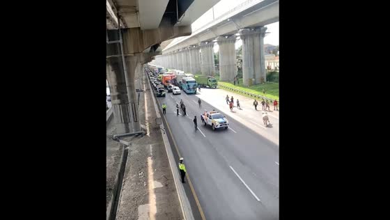 Angry cow on toll road causes one-hour traffic jam in Bekasi