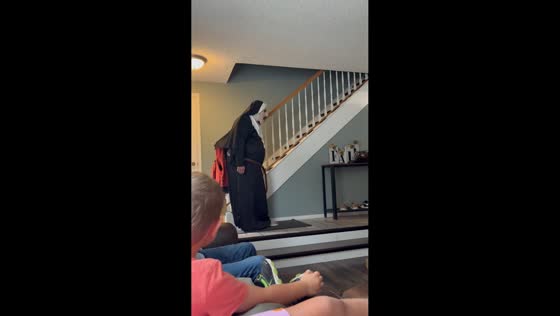 Kids get scared as “The Conjuring” nun suddenly appears in Spokane Valley, Washington, USA