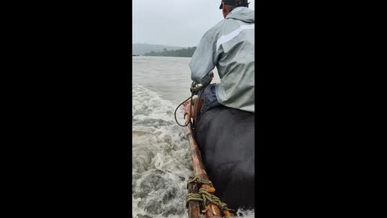 Teachers brave raging lahar waters while returning home in Botolan, Zambales, Philippines