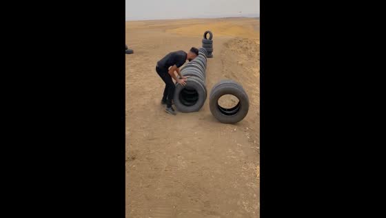Gravity's symphony: tire cascade unleashed in Batman City, Turkey