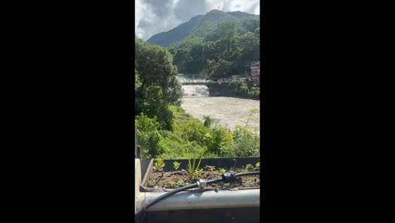 Severe flooding surges through Trishuli Bazaar in Nuwakot, Nepal