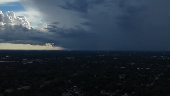 Dark clouds with silver lining before storm in St. Petersburg, Florida, USA