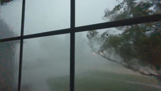 Strong hailstorm with heavy winds in Cedar Rapids, Iowa