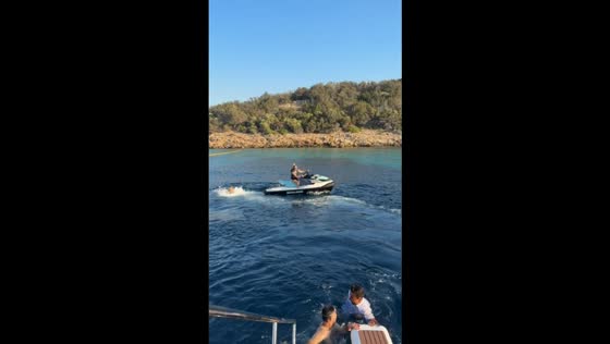 Jetski ride creates bubbly surprise in Netanya, Israel