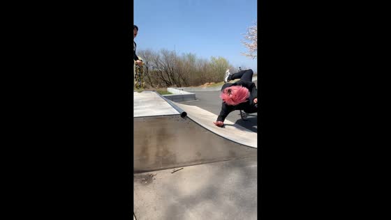 Skateboard fail ends in a fall in Maebashi, Gunma, Japan