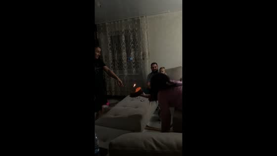 Birthday cake mishap as woman slips in Novoaltaisk, Russia