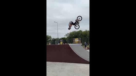 BMX rider suffers crash during freestyle competition in Minsk, Belarus