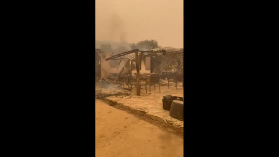 Wildfire leaves scorched homes in Cebreros, Ávila, Spain 