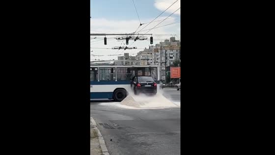 Action-packed movie filming in Chisinau takes a dramatic turn as car rams parked bus!