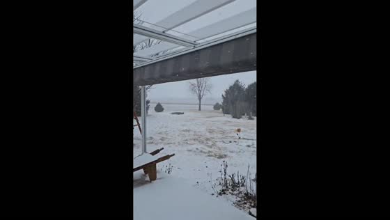 Winter storm causes hazardous road conditions in Varna, Illinois, USA