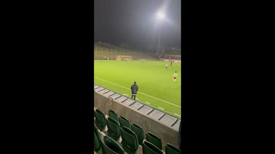 Football player misses high shot in Lund, Sweden