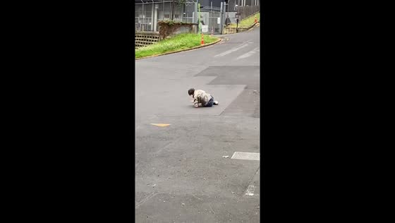Skateboard mishap: speeding at 60kps ends in a fall