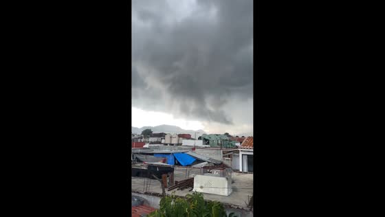 Ominous storm clouds over San Cristóbal de las Casas in Chiapas, Mexico