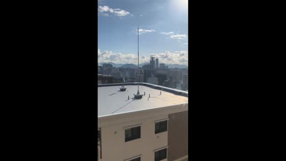 Buildings and antenna sway as earthquake is felt across Hiroshima, Japan