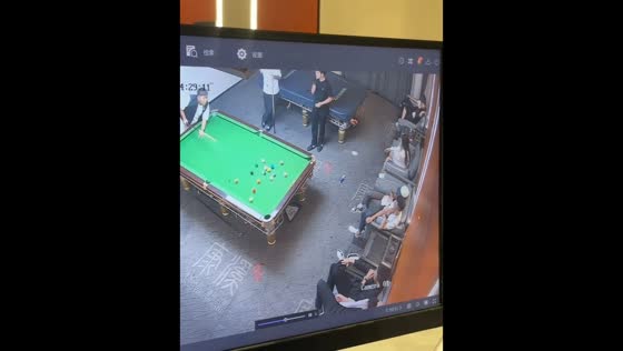 Pool cue ball hits spectator during billiards game in Jilin, China