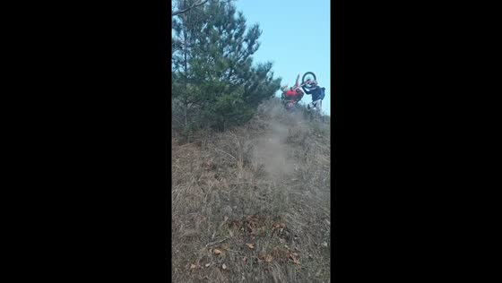 Motocross hill climb ends in funny tumble in Tianjin, China