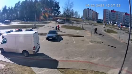 Motorcyclist injured in collision with car during U-turn in Borisov, Belarus
