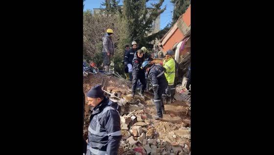 A girl was rescued from the rubble of a building in Turkey during an earthquake