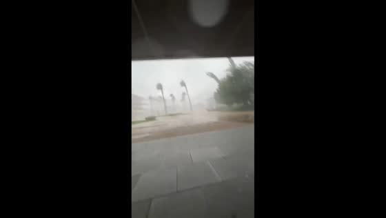 Heavy thunderstorm and strong winds hit Dos Hermanas in Seville, Spain