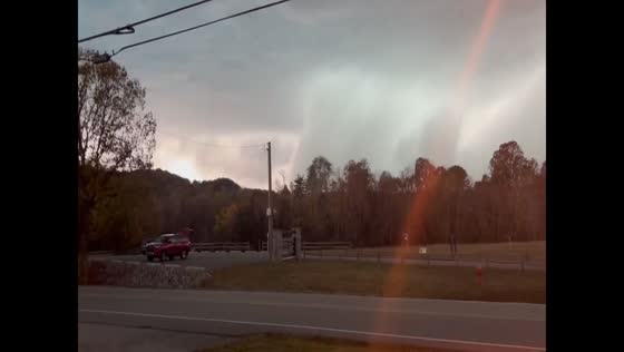 Severe thunderstorm with zero visibility hits Harpeth River State Park in Tennessee, USA