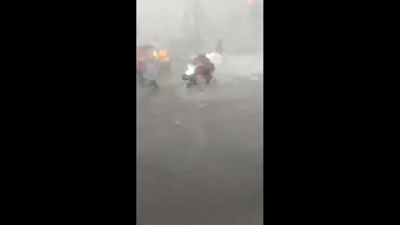 Powerful storm unleashes hail and damaging winds in Jinan, China