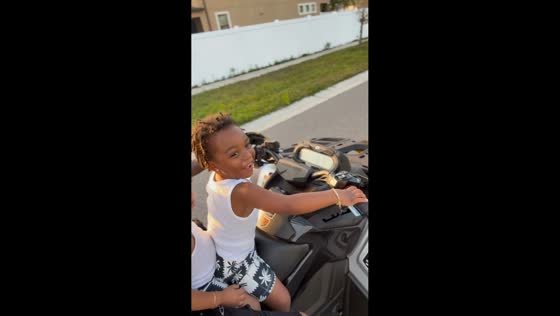 Father and children’s motorbike ride takes an unexpected turn in Tampa, Florida, USA