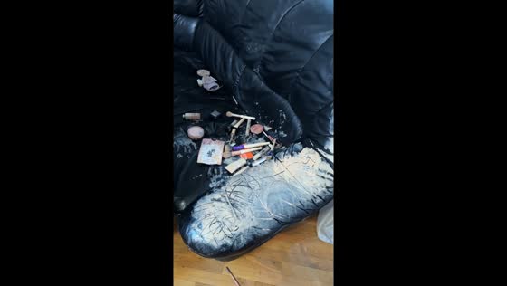Kids turning makeup into a mess in Makhachkala, Russia