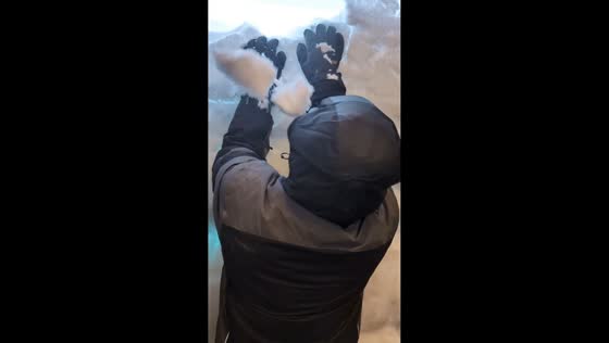 Blizzard blocks front door with heavy snow in Newfoundland, Canada