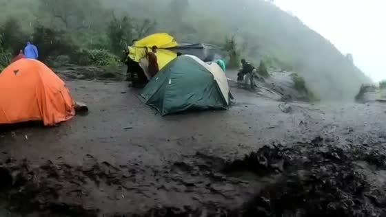 Mount Merbabu flash flood video: campers face danger amidst rain and deforested terrain