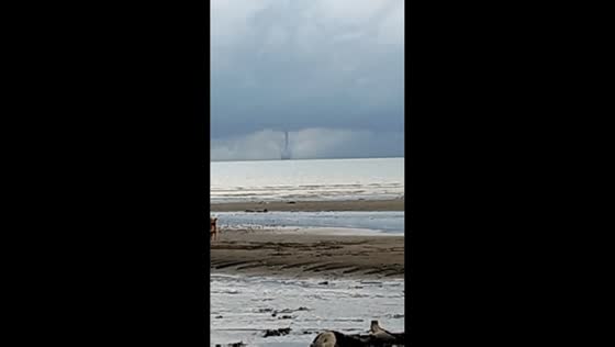 Waterspout spotted off the coast in El Salvador, Misamis Oriental, Philippines