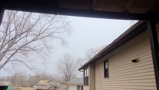 Snow flurries fall during cold spell in St. Peters, Missouri, USA