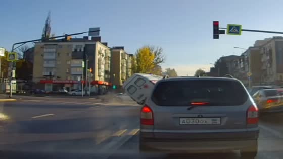 Car collides with ambulance at intersection in Luhansk, Ukraine