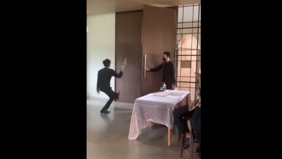 The guy tore off the door handle at the wedding ceremony!