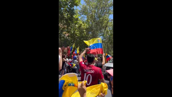 Venezuelan expatriates celebrate Maduro capture in Santiago, Chile