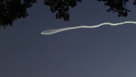 Starlink launch lights up California night sky