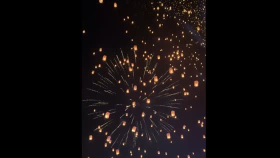 Lanterns illuminate night sky at Chiang Mai festival